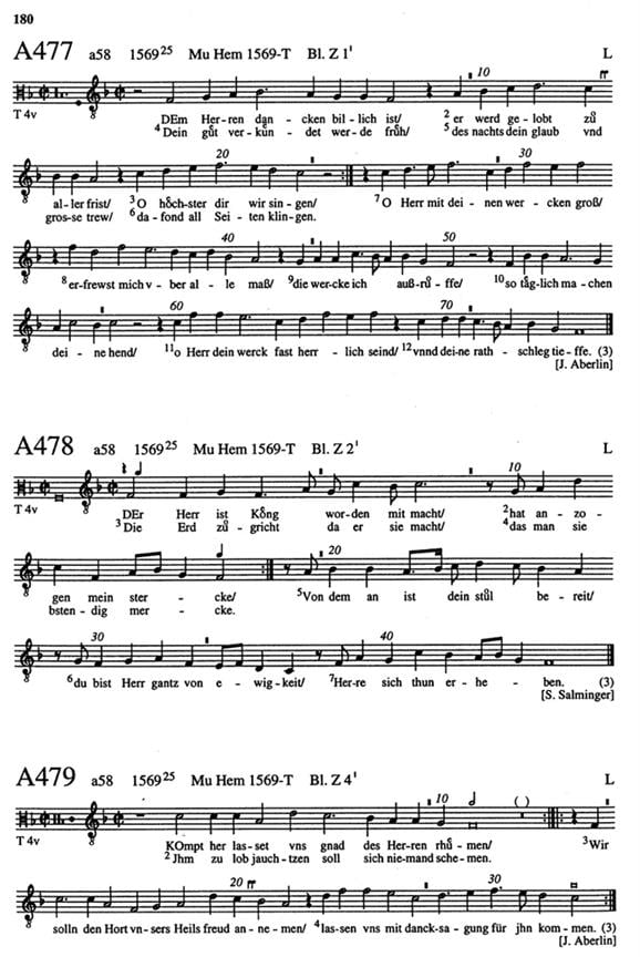 Die Melodien bis 1570